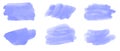 Set of beautiful blue smear and stroke brushes for painting. Abstract watercolor brushes for painting illustration Royalty Free Stock Photo