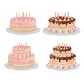 A set of beautiful cakes for birthdays, weddings, anniversaries and other celebrations