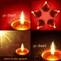 Set of beautiful diwali background illustration