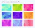 Set of beautiful dynamic shapes and vibrant gradient color background. Template design for cover brochure, poster, flyer, leaflet Royalty Free Stock Photo