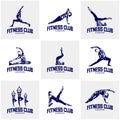 Set of Beautiful fitness logo vector. Yoga Logo Template. Women Healthy Sexy body design vector