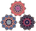 Set of beautiful flowers - mandalas. Vector illustration