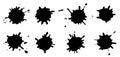 Set of beautiful grunge blots, splats. Ink splashes. Vector illustration