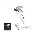 Beautiful Logo dragonfly vector