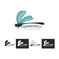 Beautiful Logo dragonfly vector