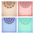 A set of beautiful mandalas and lace circles Royalty Free Stock Photo