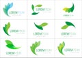 Set of 9 beautiful modern logos with eco vegetal nature elements - vector Royalty Free Stock Photo