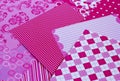 A set of beautiful paper in pink to design works in scrapbooking