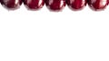 Set of beautiful red cherry isolated on white background.