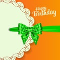 Set of beautiful retro cards with colorful gift bows with ribbons. Vector illustration. Royalty Free Stock Photo