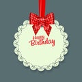 Set of beautiful retro cards with colorful gift bows with ribbons. Vector illustration. Royalty Free Stock Photo