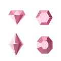 Set of beautiful ruby or diamond icon. Flat design on white background for corporate business logo, mobile or web design