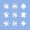 Set of beautiful symmetrical snowflakes for your winter design