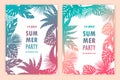 Set of beautiful tropical banners. frame.