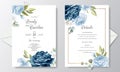 Beautiful wedding invitation card template with floral leaves