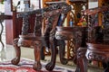 A set of beautifully carved luxury mahogany tables and chairs