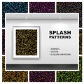 Seamless Splash Patterns. Set.