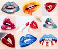 A set of beautifully made-up lips Royalty Free Stock Photo