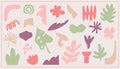 Set of beauty hand drawn various shapes and doodle objects. Abstract modern trendy vector Royalty Free Stock Photo