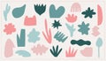 Set of beauty hand drawn various shapes and doodle objects. Abstract modern trendy vector Royalty Free Stock Photo
