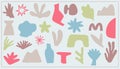 Set of beauty hand drawn various shapes and doodle objects. Abstract modern trendy vector Royalty Free Stock Photo