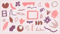 Set of beauty hand drawn various shapes and doodle objects. Abstract modern trendy vector Royalty Free Stock Photo