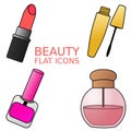 Set of beauty icons. Flat. Vector