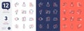 Set of Beer bottle, Attached info and Notebook service line icons. For design. Vector