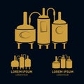 Set - beer brewery elements, icons, logos. Vector
