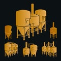 Set - beer brewery elements, icons, logos. Vector Royalty Free Stock Photo