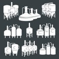 Set - beer brewery elements, icons, logos. Vector