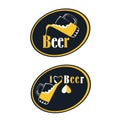 Set of beer emblems, symbols, logo, badges, signs, icons and design elements.