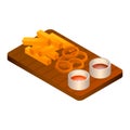 Set of beer food icon, isometric style