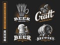 Set beer logo - vector illustration, emblem brewery design