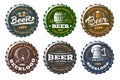 Set beer logo - vector illustration, emblem brewery design Royalty Free Stock Photo