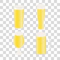 Set of beer mugs and glasses on transparent background