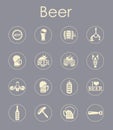 Set of beer simple icons