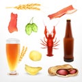 Set of beer and snack Royalty Free Stock Photo