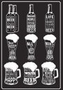 Set of beer typography vintage prints. Quotes about beer Royalty Free Stock Photo