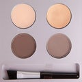 Set of beige eyeshadows