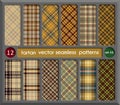 Set in Beige Tartan Seamless Pattern Background Royalty Free Stock Photo