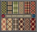 Set in Beige Tartan Seamless Pattern Background Royalty Free Stock Photo