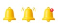 Set of Bells Icon with new message Royalty Free Stock Photo