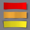 Set of Bended Paper Colorful Banners with shadows