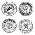 Set of best pizza labels and badges in vintage style. Royalty Free Stock Photo
