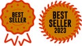 Set best seller icon design with laurel, best seller badge logo isolated - vector Royalty Free Stock Photo