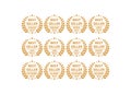 Set of best seller of the month award medal. Vector logo icon template Royalty Free Stock Photo
