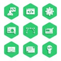 Set Bezier curve, UI or UX design, Front end development, Web, Website statistic and icon. Vector Royalty Free Stock Photo