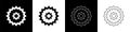 Set Bicycle cassette mountain bike icon isolated on black and white background. Rear Bicycle Sprocket. Chainring Royalty Free Stock Photo