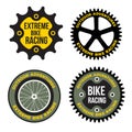 Set of bicycle extreme sport related logo, emblems